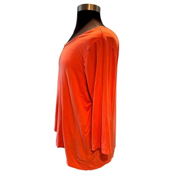 Joan Vass women's‎ (2) Orange & Yellow Long Tabbed Sleeve Tunic Top Size 3X - Picture 2 of 10